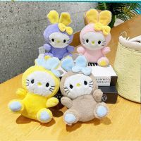 Sanrio ตุ๊กตาของเล่นอนิเมะ,จี้พวงกุญแจที่นุ่มคิตตี้สำหรับกระเป๋าตุ๊กตามือการ์ตูนนุ่มสำหรับของขวัญวันเกิดเด็ก