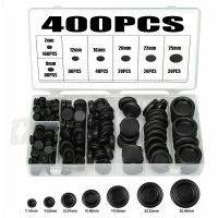 ♦●卐 400Pcs Single Side Guard Coil Rubber Grommets Blanking open/closed blind Grommet Set in Assorted Sizes