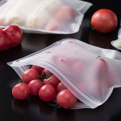 Silicone Food Storage Bag Reusable Multiple Sizes Leakproof Containers Stand Up Ziplock Bag Food Storage Bag Kitchen Fresh Wrap