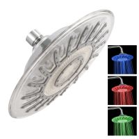 Stainless Steel 8" inch RGB LED Light Rain Shower Head Bathroom Top Over-head shower sprayer single head