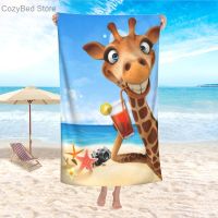 Funny Giraffe Beach Towels Quick Dry Hand Microfiber Face Washcloth Hair Cleaning Swimming Bath Towel Summer Beach Towels Towels