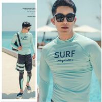 ชาย ชุดว่ายน้ำ เราเป็น เสื้อผ้าแฟชั่น ชุดดำน้ำ 3 ชิ้น Diving Surfing Suit upf 50 Men Swimsuits