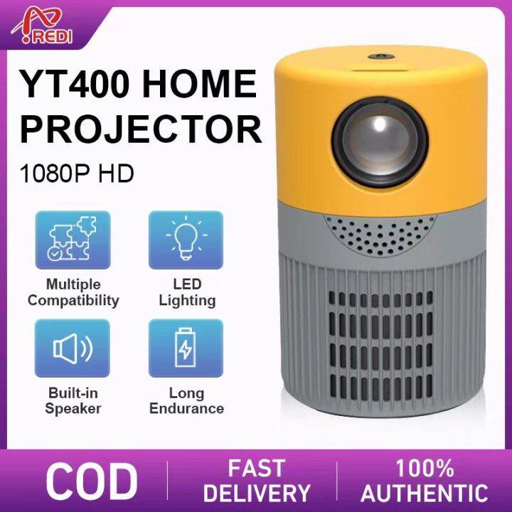 YT400 Mini 1080P Supported Projector Native 360P Portable LCD Video