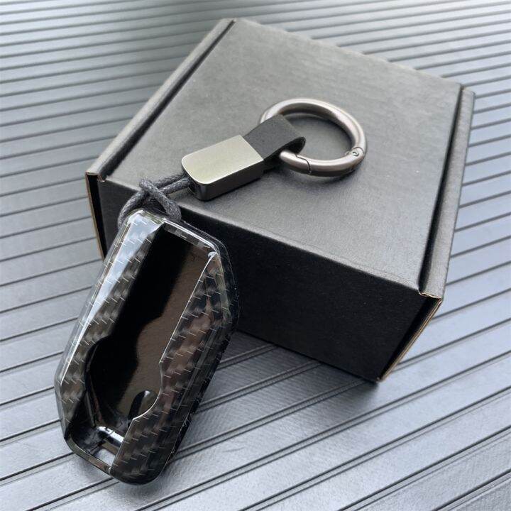 For BMW Motorrad Carbon Keyless Key Cover Keycase Keychain Holder for