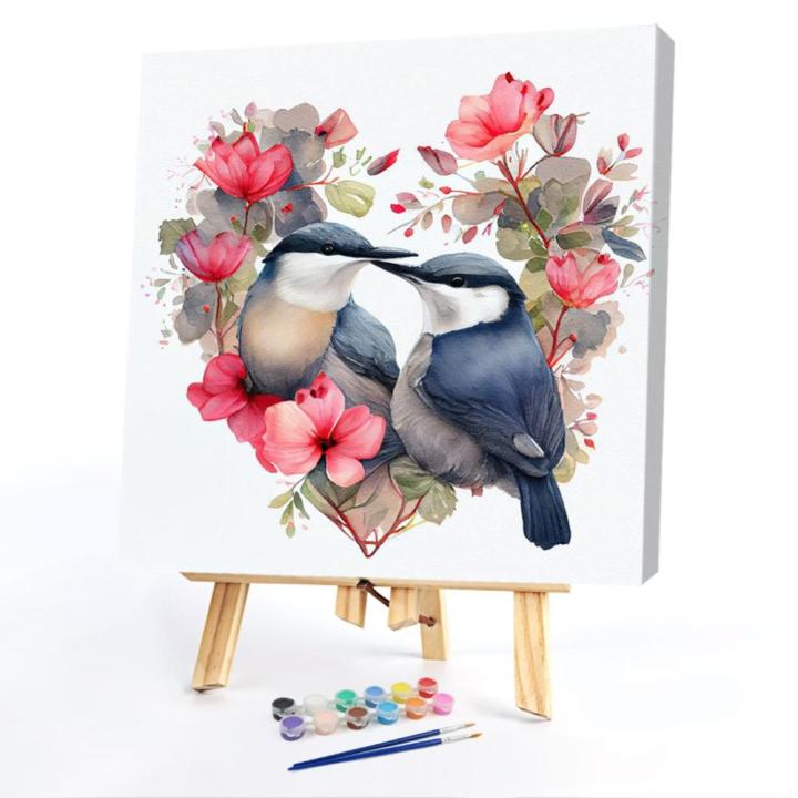 ชุดระบายสีด้วยตัวเลขงานประดิษฐ์รูปภาพศิลปะสีน้ำมันด้วยมือรูปสัตว์แบบทำมือ-hiasan-dinding-rumah-งานฝีมือ