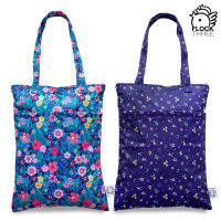 FLOCK THREE 2pcs Bundle Tote Bag กระเป๋าเปียก / แห้งกันน้ํานํากลับมาใช้ใหม่เสื้อผ้าผ้าอ้อมเด็กรถเข็นเด็กชุดว่ายน้ําเดินทางขนาดเล็กขนาดใหญ่อุปกรณ์