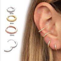 6mm/8mm/10mm CZ Helix Cartilage Hoop Earring Nose Ring Tragus Daith Conch Rook Snug Ear Piercing Surgical Steel Ring Hoop Body jewellery