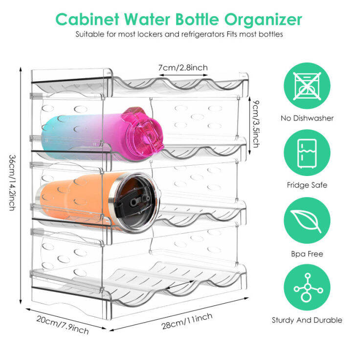 Water Bottle Organizer, Refrigerator Organizer, Removable Water