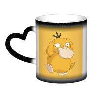 Pokemon Psyduck แก้วกาแฟเซรามิกเปลี่ยนสีได้มายากลถ้วยชาความร้อนตลกแปลกใหม่ที่ไม่ซ้ำกันสำหรับเป็นของขวัญผู้หญิงหญิงสาว