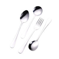 Silver Stainless Steel Fork Spoon Long Handle Spoon Thicked Dinnerware Tableware Dessert Ice Cream Spoon Kitchen Tool Soup Spoon