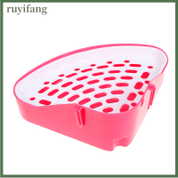 ruyifang Qushaigao [Homepet] สัตว์เลี้ยงแมวกระต่ายสัตว์เล็กฉี่ห้องน้ำไม่เต็มเต็งชามมุมสะอาดถาดทรายร้อน