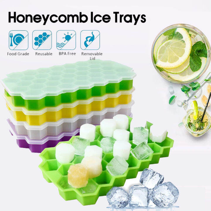 Ice Cube Tray Kitchen Ice with Lid DIY Silicone Baby Food