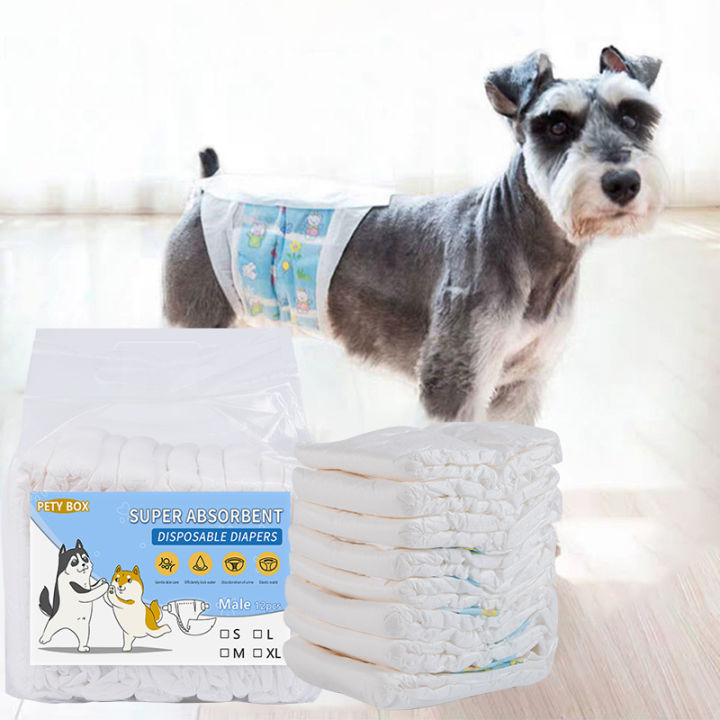 [Pety Box] Male Dog Wrap Diaper 12pcs PER PACK Disposable Diapers for ...