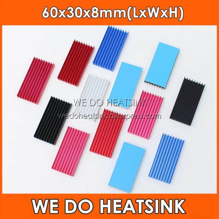 9 WE DO HEATSINK Silver / Black 60Mm X 30Mm X 8Mm Aluminum Heatsinks IC
