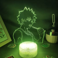 ร้อนฮีโร่ของฉัน A Cademia อะนิเมะรูป Katsuki Bakugo 3D Led ไฟในคืน RGB นีออนของขวัญวันเกิดลาวาโคมไฟห้องนอนตารางมังงะตกแต่ง