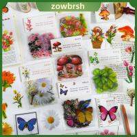 ZOWBRSH หลากสี สติกเกอร์ติดผนัง สัตว์เลี้ยงสำหรับสัตว์เลี้ยง สติ๊กเกอร์รูปดอกไม้ อุปกรณ์ทำสมุดภาพ สติกเกอร์รูปเห็ด ดีไอวาย