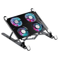 Laptop Cooling Stand Foldable Laptop Cooling Pad with 4 RGB Silent Fans for Laptop Cooler Notebook Accessories