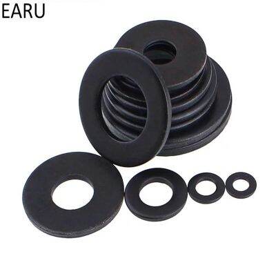 100pcs M2 M2.5 M3 M4 Black Carbon Steel Flat Washer Plain Wash Insulation Gasket Metal Gasket Screw Gasket