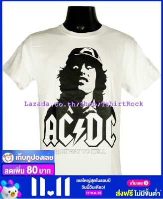 เสื้อวง AC/DC เอซี/ดีซี ไซส์ยุโรป เสื้อยืดสีขาว วงดนตรีร็อค เสื้อร็อค  ADC8129 สินค้าในประเทศ