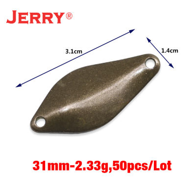 Jerry 50pcs brass fishing spoons unpainted blank area trout spoons wobbling blinkers pesca spinner bait