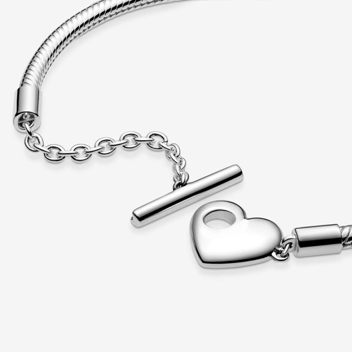 charms-925-sterling-solid-silver-bracelet-heart-t-bar-cuff-chain-sparkling-blue-disc-clasp-snake-chain-bracelet-women-jewelry