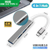 พร้อมส่งจากไทย❤ C809 USB ความเร็วสูง 4 พอร์ตฮับ USB 3.0 Type-C HUB Adapter สำหรับ PC แล็ปท็อปอุปกรณ์เสริมคอมพิวเตอร์