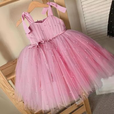 〖jeansame dress〗 Summer Girl Tulle DressParty Tutu ชุดราตรีชุดราตรี Children Thaya