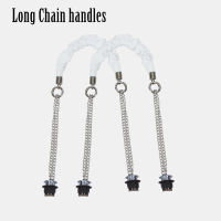 2021New One Pair Silver Long Double Chain With Metal Plating Screws Frill Pleat Belt For OBag O Bag Women Shoulder Handbag