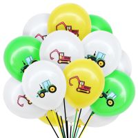 10Pcs 12Inch Construction Vehicle Excavator Latex Balloons Birthday Party Decorations Kids Car Ballon Tractor Balony Globos Balloons