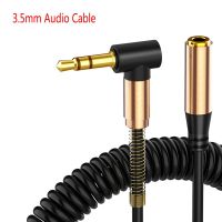 2020 Elbow Spring 3.5mm AUX Audio Extension Cable 3.5 Jack male to Female Audio Extender Cable Retractable Cable Cables