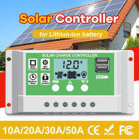 Solar Controller แบตเตอรี่ลิเธียมควบคุมพลังงานแสงอาทิตย์ 12 โวลต์ / 24V10A 20A 30A 50A 60A ควบคุมโคมไฟถนนพลังงานแสงอาทิตย์คู่ USB เอาท์พุท