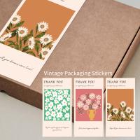 50pcs/pack Flower Thank You Stickers Small Business Packaging Sealing Labels Sticker for Handmade Gift Commodity Decor Stickers Stickers Labels