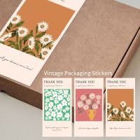 20-50 Pcs Flower Thank You Stickers Seal Labels Small Business Commodity Packaging Sealing Decor Stickers 10*5cm Package Sticker Stickers Labels