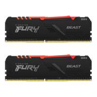 16GB (8GBx2) DDR4 3200MHz RAM (หน่วยความจำ) KINGSTON FURY BEAST DDR4 RGB (BLACK) (KF432C16BBAK2/16) ;