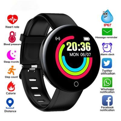 ❐❖ D18 ใหม่นาฬิกาสมาร์ทสำหรับผู้ชายผู้หญิง Smartwatch LED บลูทูธกันน้ำ Heart Rate Tracker สร้อยข้อมือสมาร์ท Smartband Inteligente