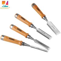 iho▼▽✔  4 Piece Wood Chisel Set Sturdy CR-V Beech Handle Woodworking ToolsProfessional Chisels for