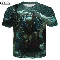 CLOOCL เสื้อยืดฟิกเกอร์ตำนานเกมลีก Of Legends The Bloodharbor Pyke 3D แขนสั้นผู้ชายผู้หญิงสไตล์ตามท้องถนนคอกลม