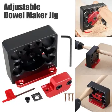 Adjustable Dowel Maker Jig 8mm-20mm with Carbide Blades Woodworking  Electric Drill Milling Dowel Round Rod Auxiliary Tool