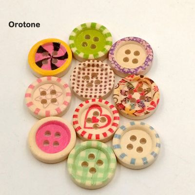 †Or Mixed Colorful Wood 4 Holes Round Buttons for Sewing Scrapbooking Crafts