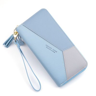 【CC】Geometric Women Wallets with Zipper Pink Phone Pocket Purse Card Holder Patchwork Women Long Wallet Lady Tassel Short Coin Purse