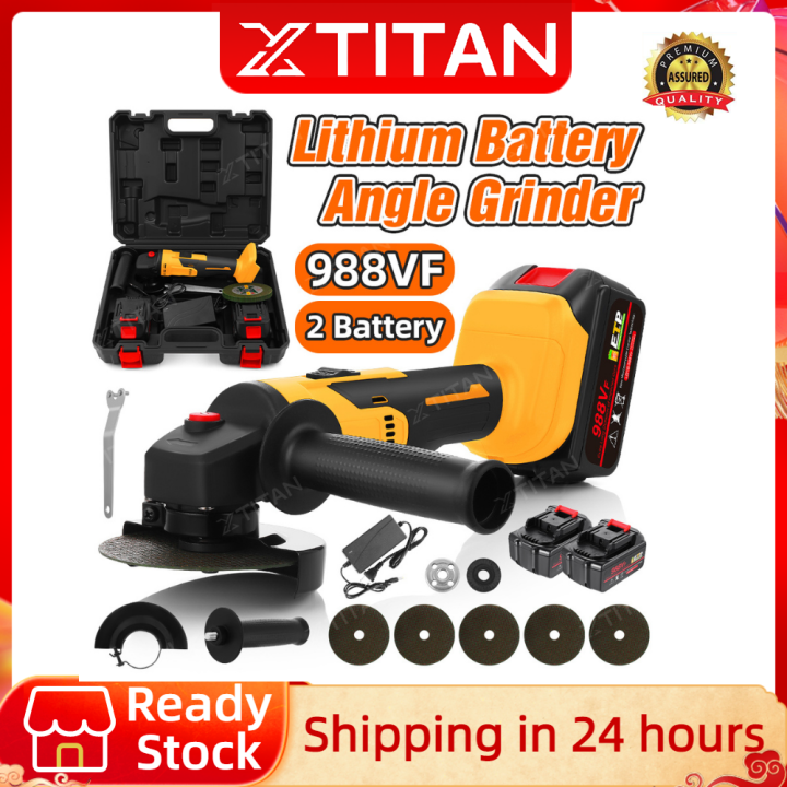Xtitan 988vf Cordless Angle Grinder Brushed With Battery Wood Metal Rock Polishing Cutting