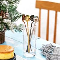 Cutlery Spoon Small Gold Silver Stainless Steel Round Tea Coffee Spoon tableware For Yogurt Ice Dessert Long Handled Spoon Cutlery Kitchen