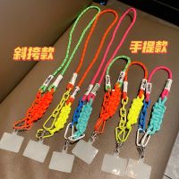 [COD] Suitable for mobile phone Messenger Fluorescent Color Contrast Rope/Mobile Case/Car Chain Pendant Keychain