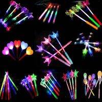 5pcs Star Heart Crown LED Flashing Sticks Light Fairy Wand Glow Party led glow stickToy Birthday Wedding Purim