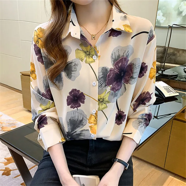 chiffon floral blouses
