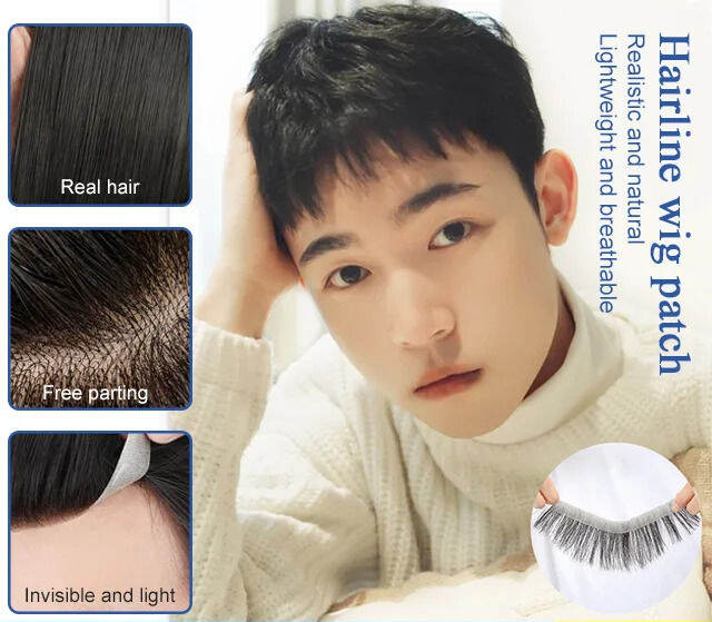 langsu Hairline Wig Patch Male Forehead invisible Toupee Hairline