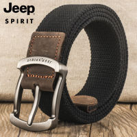 เข็มขัด JEEP SPIRIT ของผู้ชายเข็มเข็มขัดผ้าใบหัวเข็มขัด