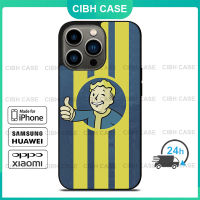 Fallout Vault Boy กรณีโทรศัพท์มือถือ iPhone 14 Pro Max / iPhone 13 Pro Max / iPhone 12 Pro Max / XS Max / Samsung Galaxy Note 10 Plus / S22 Ultra / S21 Plus ฝาครอบป้องกันการตก 1117