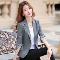 Women Blazer 2023 New Korean Spring Summer Fashion Three-Quarter Sleeve Office Ladies Suit Casual Short Blazer Coat Female Outer