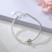 Kinel New Arrival Real 925 Sterling Silver Natural Pearl Moonstone Love Bracelet Adjustable Handmade Original Bracelets Jewelry